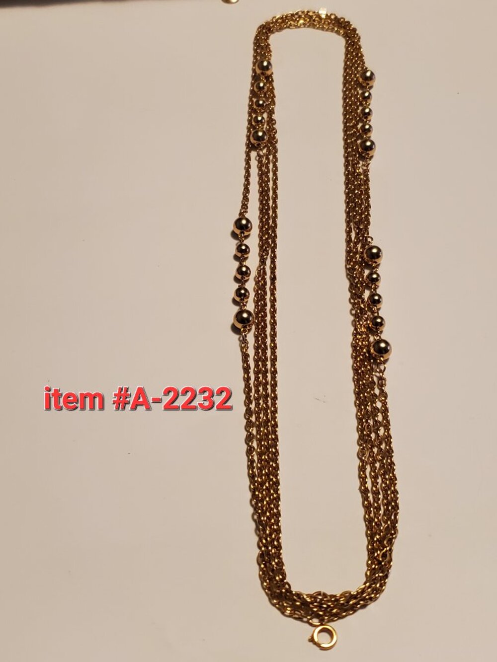 1 Gold Necklace , item # A-2232. wt. 43 grams.